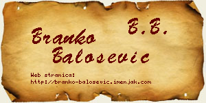 Branko Balošević vizit kartica